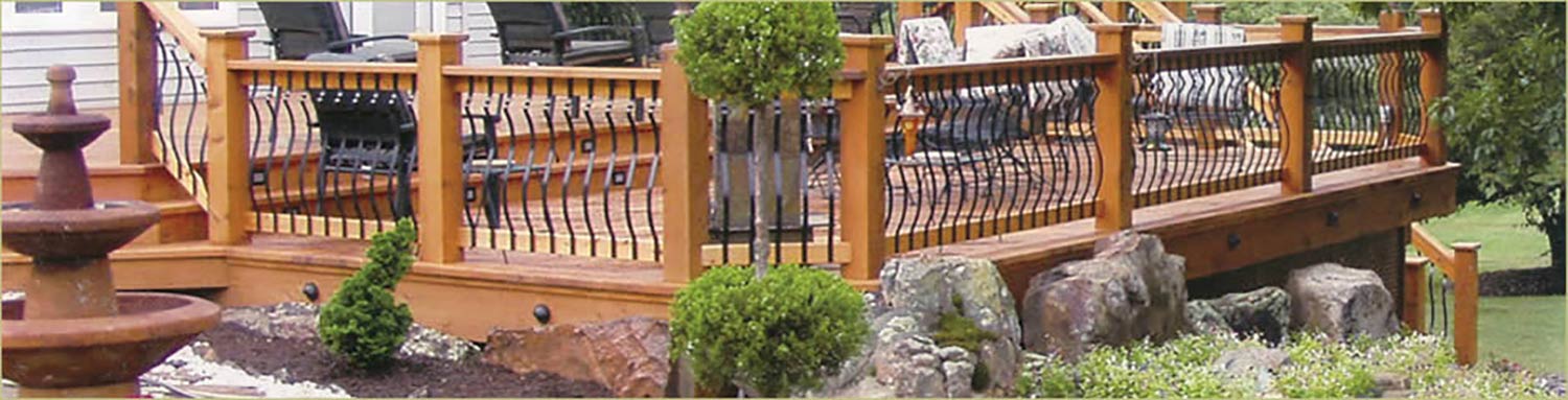 Wood and Iron fence by Fence & Deck Design